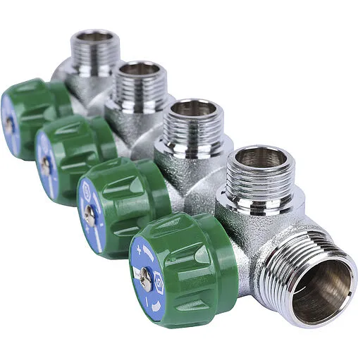 Коллектор регулирующий проходной 4 отвода ¾&quot;в/н x ½&quot;н Stout SMB-6849-341204