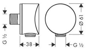 Шланговое подключение Hansgrohe FixFit S белый матовый 26453700, 2