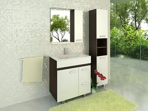 Шкаф-зеркало Comforty Манчестер 60 белый/венге 00003125183CF