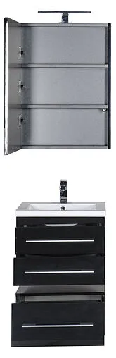 Шкаф-зеркало Aquanet Нота 58 L чёрный 00169191