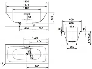 Ванна стальная Kaldewei Silenio 180x80 mod. 676 easy-clean белый 267600013001 Ванна стальная Kaldewei Silenio 180x80 mod. 676 easy-clean белый 267600013001, 2