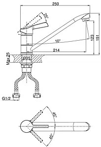 Смеситель для кухни D&K Rhein Schiller хром DA1462301, 2