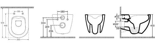 Унитаз подвесной безободковый с функцией биде и встроенным смесителем ISVEA Infinity мятный 10NFS1005I-2T