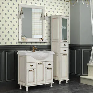 Шкаф-пенал напольный Aquaton Жерона 35 R белое золото 1A158903GEM4R, 4