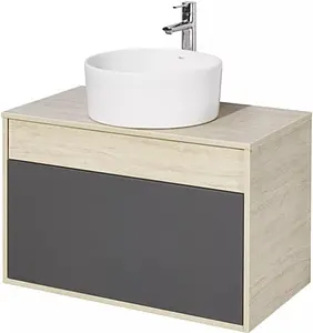 Тумба-умывальник подвесная Aquaton Лофт Урбан 80 графит/орегон 1A2476K3LQX60, 1