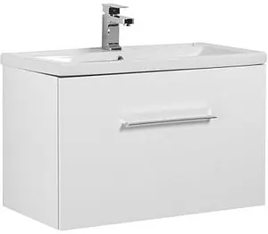 Тумба-умывальник подвесная Aquanet Порто 80 белый 00195731+00183660 Тумба-умывальник подвесная Aquanet Порто 80 белый 00195731+00183660, 1