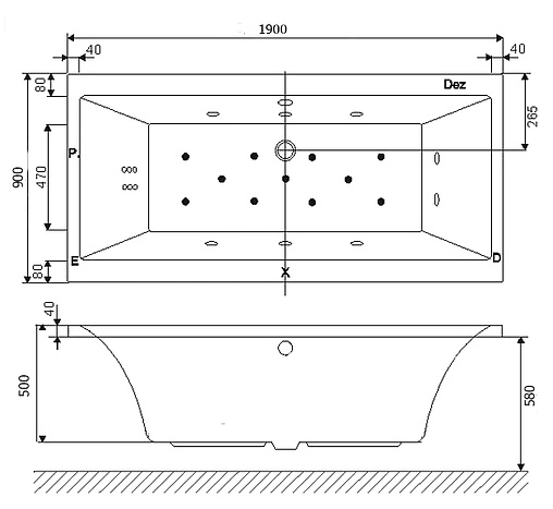 Ванна акриловая Excellent Pryzmat 190x90 WAEX.PRY19WH