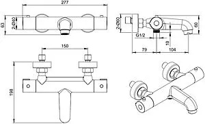 Термостат для ванны Aquatek Вега чёрный матовый AQ1043MB Термостат для ванны Aquatek Вега чёрный матовый AQ1043MB, 2