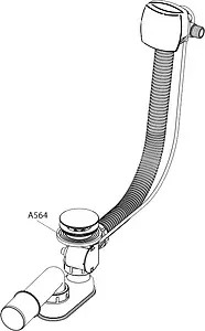 Слив-перелив для ванны с функцией налива AlcaPlast хром A564CRM1 Слив-перелив для ванны с функцией налива AlcaPlast хром A564CRM1, 3