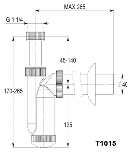 Сифон для писсуара Jika Domino 8.9073.0.000.000.1