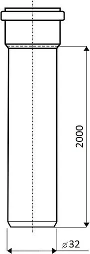 Труба канализационная внутренняя белый D=50мм L=2000мм Ostendorf HTw HTEM 559160