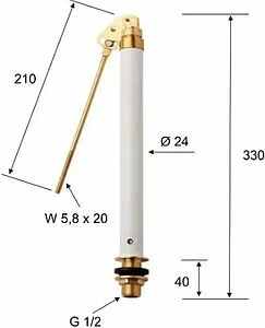 Заливной клапан для бачка ½&quot; латунь нижний Remer 17912, 2