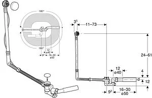 Слив-перелив для ванны Geberit хром 150.525.21.6 Слив-перелив для ванны Geberit хром 150.525.21.6, 2