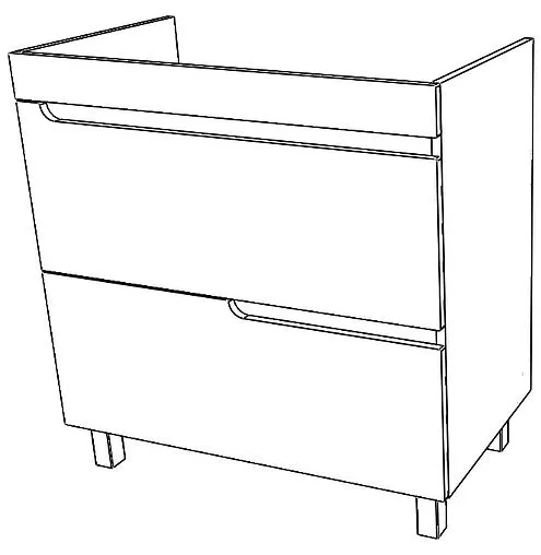 Тумба под умывальник напольный Айсберг Веста 80 белый DV5908T