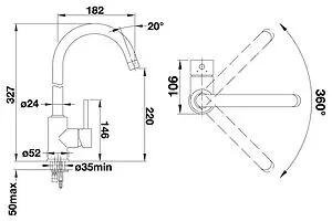 Смеситель для кухни Blanco Mida хром 524201, 2