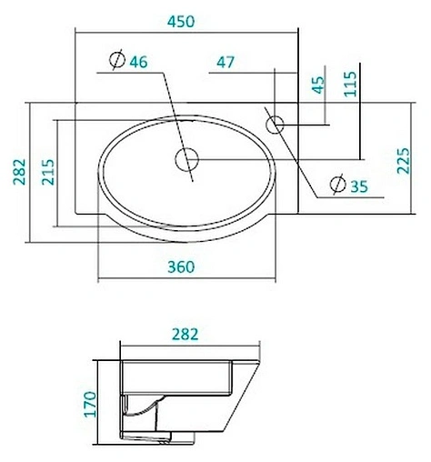 Раковина Santek Форум 45 белый 1WH110545
