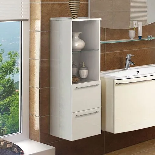 Шкаф-пенал подвесной Aquaton Севилья 35 белый жемчуг 1A126703SEG30