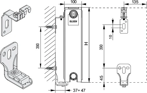 Радиатор стальной панельный Elsen ERV тип 22 500 x 1800 мм ERV220518