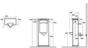 Писсуар напольный со скрытым подводом воды Kerasan Waldorf белый 413101, 2
