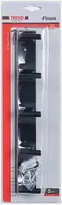 Планка с 5-ю крючками Fixsen Trend чёрный матовый FX-97805-5 Планка с 5-ю крючками Fixsen Trend чёрный матовый FX-97805-5, 3