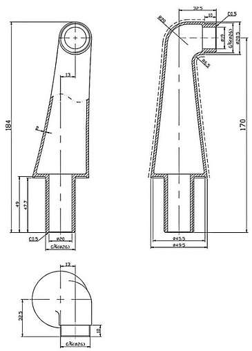Переходник угловой для смесителя на край ванны Lemark хром LM8558CR