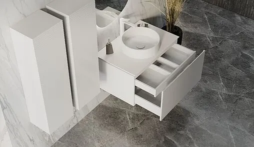 Тумба под умывальник подвесная Jorno Stone 80 белый Stn.01.80/P/W/JR Тумба под умывальник подвесная Jorno Stone 80 белый Stn.01.80/P/W/JR