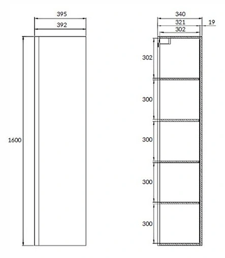 Шкаф-пенал подвесной Cersanit Moduo 40 белый SB-SL-MOD/Wh Шкаф-пенал подвесной Cersanit Moduo 40 белый SB-SL-MOD/Wh