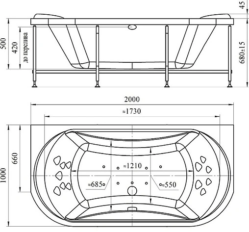 Ванна акриловая Radomir Титан-лонг 200х100 1-01-0-0-1-040 Ванна акриловая Radomir Титан-лонг 200х100 1-01-0-0-1-040