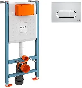 Инсталляция для подвесного унитаза Set 3 в 1 VitrA Core 800-1873 с кнопкой хром глянцевый Инсталляция для подвесного унитаза Set 3 в 1 VitrA Core 800-1873 с кнопкой хром глянцевый, 1