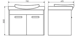 Тумба-умывальник подвесная Comforty Киото 75П белый/сосна лоредо 00003123807CF Тумба-умывальник подвесная Comforty Киото 75П белый/сосна лоредо 00003123807CF, 2