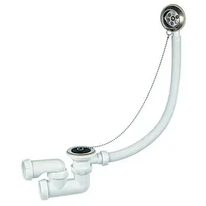 Слив-перелив для ванны Wirquin хром 30718059 Слив-перелив для ванны Wirquin хром 30718059, 1