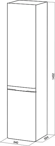 Шкаф-пенал подвесной с бельевой корзиной Am.Pm Bliss D 34 R белый глянец M55CHR0341WG