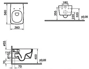Унитаз подвесной безободковый VitrA Metropole Rim-Ex черный матовый 7672B083-0101, 2