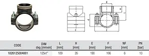 Седелка переходная с металлическим кольцом 125мм x 1"в Unidelta 1026125004 Седелка переходная с металлическим кольцом 125мм x 1"в Unidelta 1026125004, 2