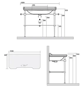 Консоль Kerasan Waldorf 128 хром 9203K1cr Консоль Kerasan Waldorf 128 хром 9203K1cr, 2