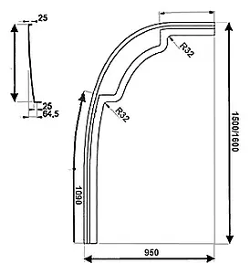 Панель для ванны фронтальная левая Ravak ROSA 95 L 150 белый CZ55100A00 Панель для ванны фронтальная левая Ravak ROSA 95 L 150 белый CZ55100A00, 4