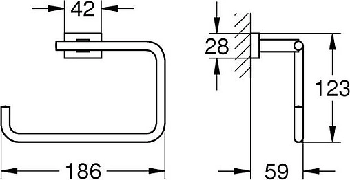 Полотенцедержатель Grohe Essentials Cube хром 40510001