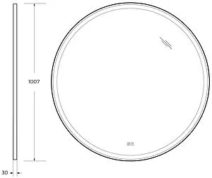 Зеркало с подсветкой Cezares Cadro 100 с подогревом чёрный CZR-SPC-CADRO-1000-LED-TCH-WARM Зеркало с подсветкой Cezares Cadro 100 с подогревом чёрный CZR-SPC-CADRO-1000-LED-TCH-WARM, 2