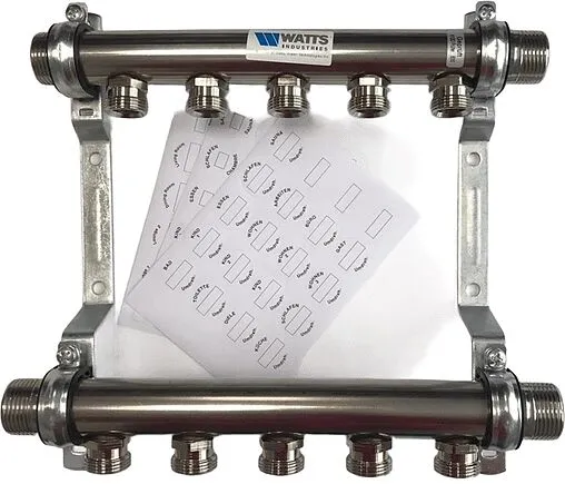 Группа коллекторная распределительная 5 отводов 1&quot;н/н x ¾&quot;ек Watts HLV2000 VA 10080777