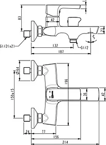 Смеситель для ванны Lemark Ursus чёрный матовый LM7214BL Смеситель для ванны Lemark Ursus чёрный матовый LM7214BL, 2