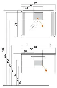 Зеркало с подсветкой Aquaton Валенсия 90 с подогревом 1A124202VA010, 2