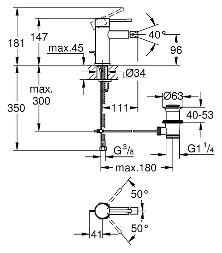 Смеситель для биде Grohe Essence New хром 32935001