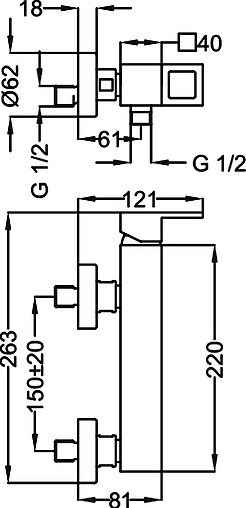 Смеситель для душа Cezares Molveno хром MOLVENO-DM-01-Cr