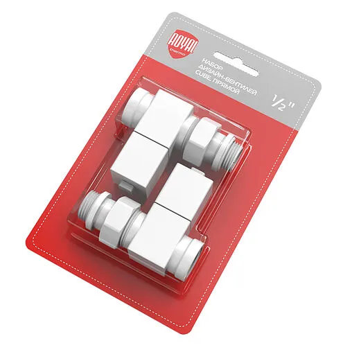 Комплект вентилей запорных прямых ½" в/н Royal Thermo Cube белый RTE 56.0005 Комплект вентилей запорных прямых ½" в/н Royal Thermo Cube белый RTE 56.0005