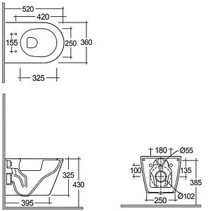 Унитаз подвесной безободковый Kludi Resa R белый 23WCSET43 Унитаз подвесной безободковый Kludi Resa R белый 23WCSET43, 2