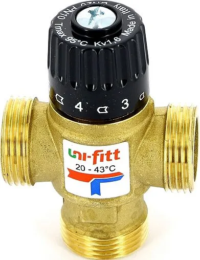 Трехходовой термостатический смесительный клапан 1&quot; +20...+43°С Kvs 1.6 Uni-Fitt 351G0140