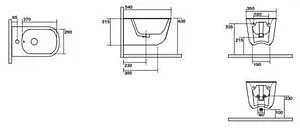 Биде подвесное Kerasan Tribeca Grigio matt 512559, 2