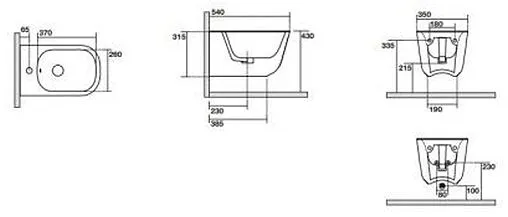 Биде подвесное Kerasan Tribeca Grigio matt 512559