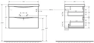 Тумба-умывальник подвесная BelBagno MARINO-CER 70 Bianco Opaco MARINO-CER-700-2C-SO-BO-P+BB-0321-70-LVB, 2