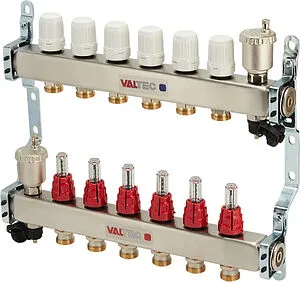 Группа коллекторная с расходомерами 6 отводов 1&quot;в/в x ¾&quot;ек Valtec VTc.586.EMNX.0606, 1